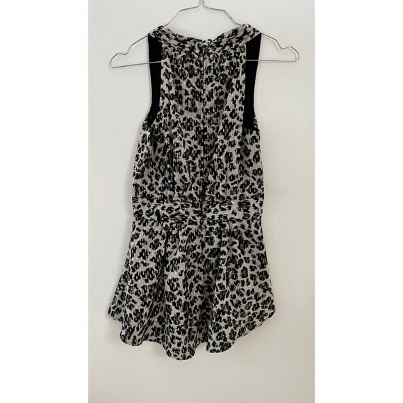 BNWT WALTER BAKER LEOPARD BLONDIE ASYMMETRICAL HEM TOP IN A MARKED SIZE XS - Picture 3 of 6